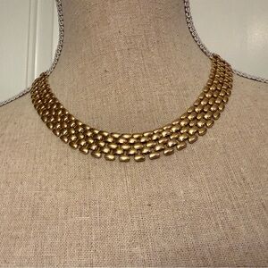 Vintage 18” Panther Style Gold Statement Necklace